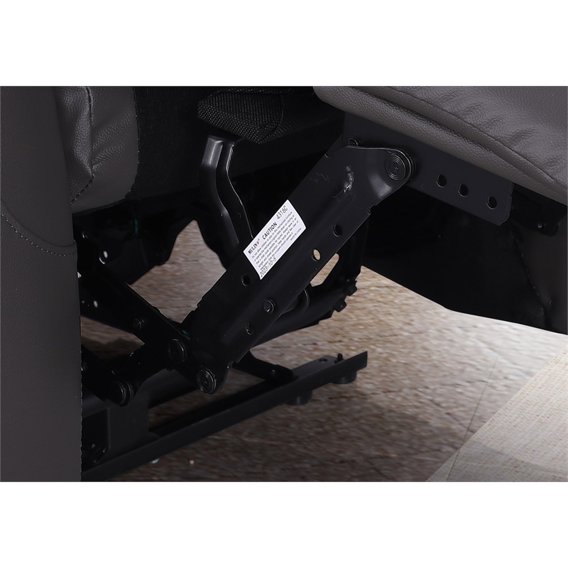 Pemberly Row Leather Recliner Sofa Power 3 Seater Recliner Couch in Gray