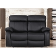 Pemberly Row Leather Recliner Loveseat Power Lift Reclining Sofa in Black