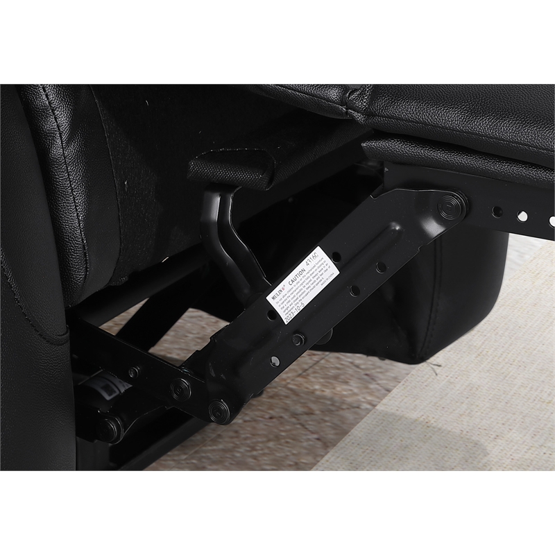 Pemberly Row Leather Recliner Loveseat Power Lift Reclining Sofa in Black