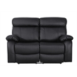 Pemberly Row Leather Recliner Loveseat Power Lift Reclining Sofa in Black
