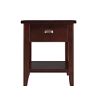 Pemberly Row End Table with Locking Drawer in Chocolate Cherry