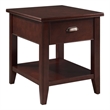 Pemberly Row End Table with Locking Drawer in Chocolate Cherry