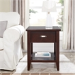 Pemberly Row End Table with Locking Drawer in Chocolate Cherry