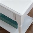Pemberly Row Orchid Wood Nightstand with Built in AC/USB Charger in White