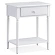 Pemberly Row Orchid Wood Nightstand with Built in AC/USB Charger in White