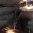 Pemberly Row Pots Glass Water Fountain with Led Light in Gray