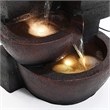 Pemberly Row Pots Glass Water Fountain with Led Light in Gray