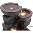 Pemberly Row Pots Glass Water Fountain with Led Light in Gray