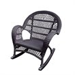 Pemberly Row Modern / Contemporary Rocker Wicker Chair in Espresso