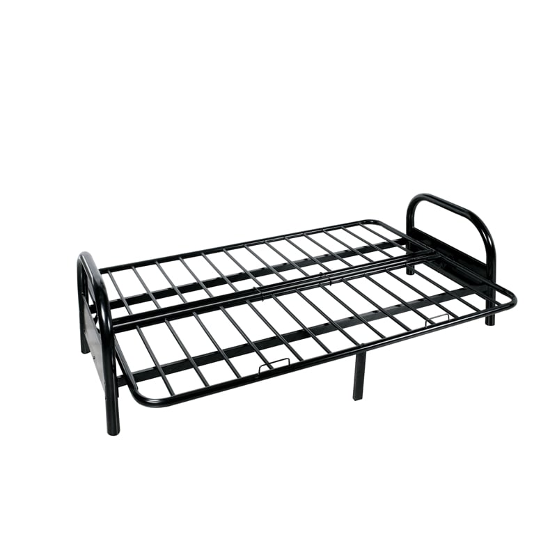 Pemberly Row Modern / Contemporary Adjustable Futon Frame in Black