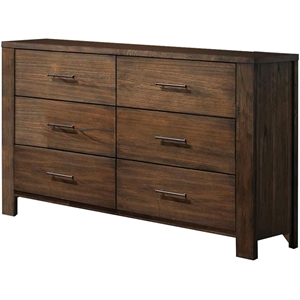 Pemberly Row Modern / Contemporary 6 Drawer Dresser in Oak Finish