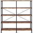 Pemberly Row Modern 4-Shelf Open Farmhouse Wood Bookcase in Nutmeg