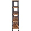 Pemberly Row Modern 4-Shelf Open Farmhouse Wood Bookcase in Nutmeg