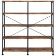Pemberly Row Modern 4-Shelf Open Farmhouse Wood Bookcase in Nutmeg