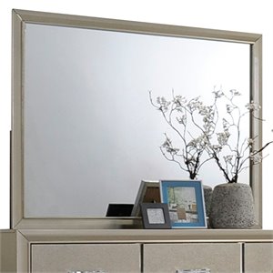 Pemberly Row Modern / Contemporary Mirror in Champagne Finish