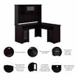 Pemberly Row L Shaped Desk with Hutch in Espresso Oak - Engineered Wood