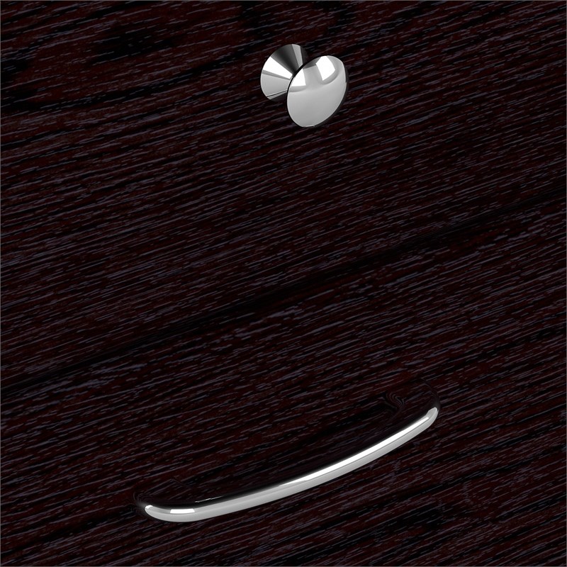 Pemberly Row L Shaped Desk with Hutch in Espresso Oak - Engineered Wood