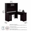 Pemberly Row L Shaped Desk with Hutch in Espresso Oak - Engineered Wood