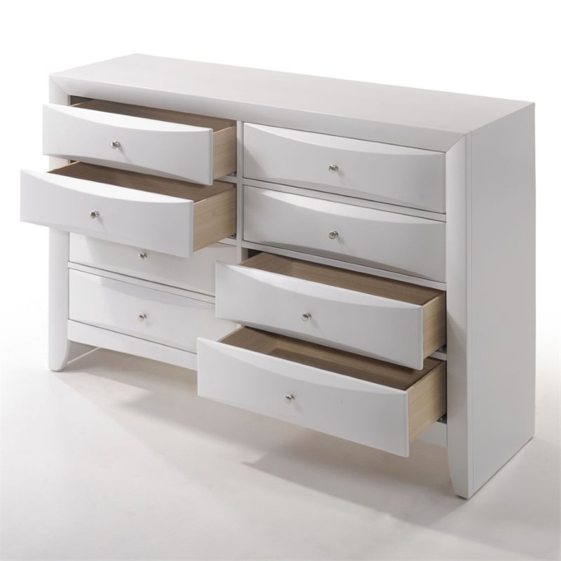 Pemberly Row Modern / Contemporary Wood Dresser in White Finish