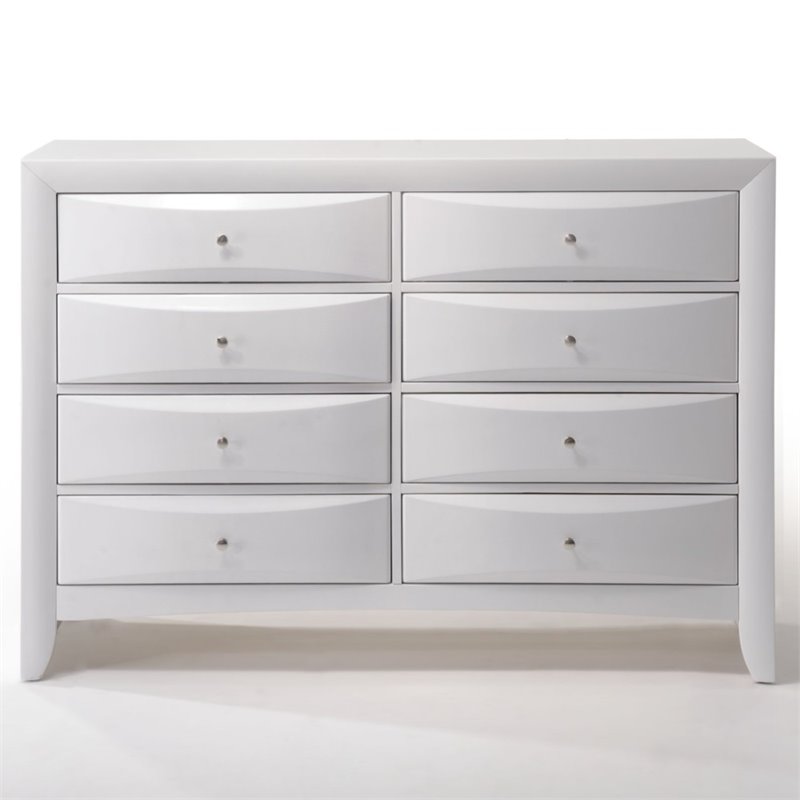 Pemberly Row Modern / Contemporary Wood Dresser in White Finish