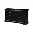 Pemberly Row Modern / Contemporary 6 Drawers Dresser in Black