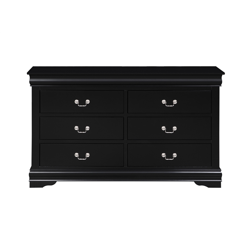 Pemberly Row Modern / Contemporary 6 Drawers Dresser in Black