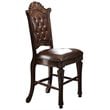 Pemberly Row Faux Leather Tufted Counter Height Dining Chair in Cherry Set of 2