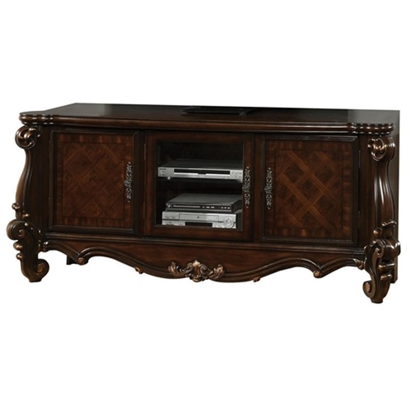 Pemberly Row Modern / Contemporary TV Console in Cherry Oak Finish
