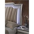Pemberly Row Faux Leather Upholstered Queen Storage Bed with LED in White