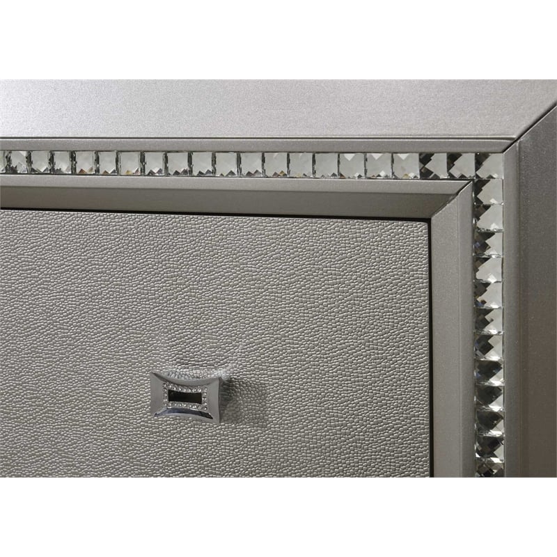 Pemberly Row Faux Leather Upholstered Queen Storage Bed with LED in White