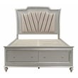 Pemberly Row Faux Leather Upholstered Queen Storage Bed with LED in White