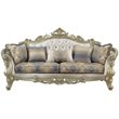 Pemberly Row Sofa with 5 Pillows in Cream Fabric and Golden Ivory