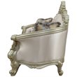 Pemberly Row Sofa with 5 Pillows in Cream Fabric and Golden Ivory