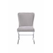 Pemberly Row Contemporary Side Chair Set of 2 in PU and Chrome