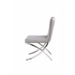 Pemberly Row Contemporary Side Chair Set of 2 in PU and Chrome