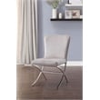 Pemberly Row Contemporary Side Chair Set of 2 in PU and Chrome