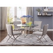 Pemberly Row Contemporary Side Chair Set of 2 in PU and Chrome
