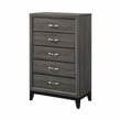 Pemberly Row 5-Piece Transitional Wood Eastern King Panel Bedroom Set in Gray