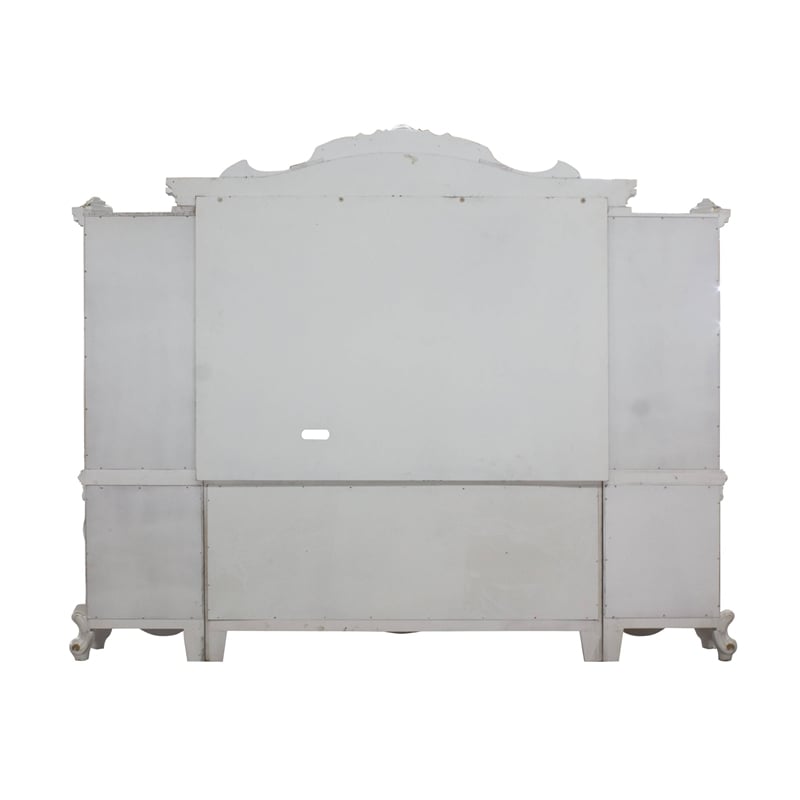 Pemberly Row Wooden Entertainment Center with Bridge in Antique Pearl