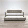 Pemberly Row Modern Wood Twin Daybed and Trundle in Gray Finish