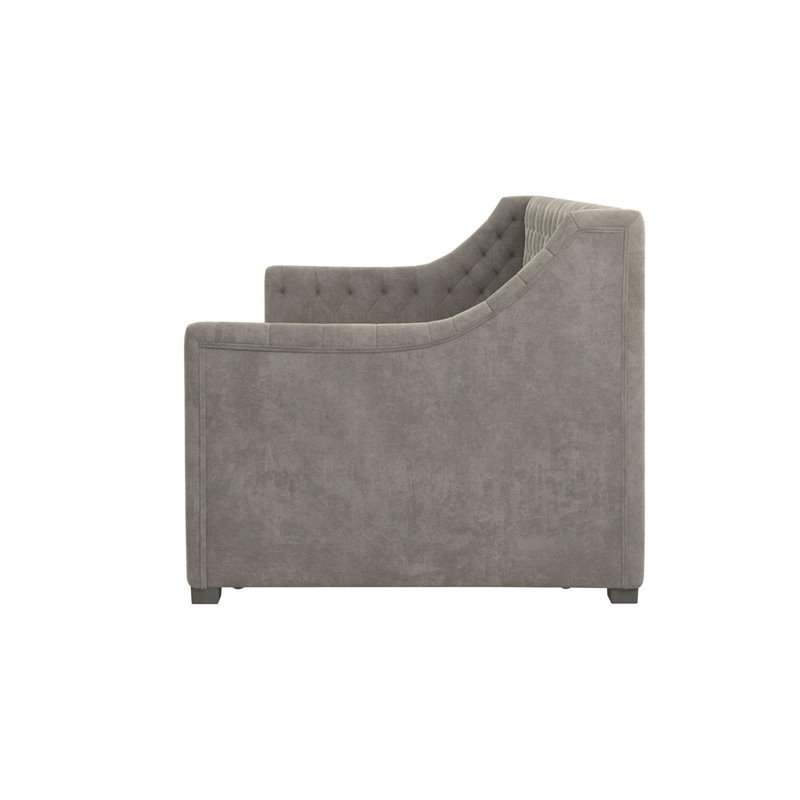 Pemberly Row Modern Wood Twin Daybed and Trundle in Gray Finish