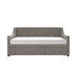 Pemberly Row Modern Wood Twin Daybed and Trundle in Gray Finish