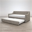 Pemberly Row Modern Wood Twin Daybed and Trundle in Gray Finish