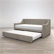 Pemberly Row Modern Wood Twin Daybed and Trundle in Gray Finish