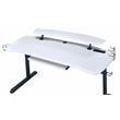 Pemberly Row Wooden Top Gaming Table with USB Port in Black and White