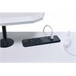 Pemberly Row Wooden Top Gaming Table with USB Port in Black and White