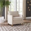 Pemberly Row Contemporary Upholstered Arched Arms Chair in Beige