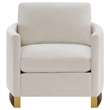 Pemberly Row Contemporary Upholstered Arched Arms Chair in Beige