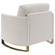 Pemberly Row Contemporary Upholstered Arched Arms Chair in Beige