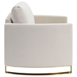 Pemberly Row Contemporary Upholstered Arched Arms Chair in Beige
